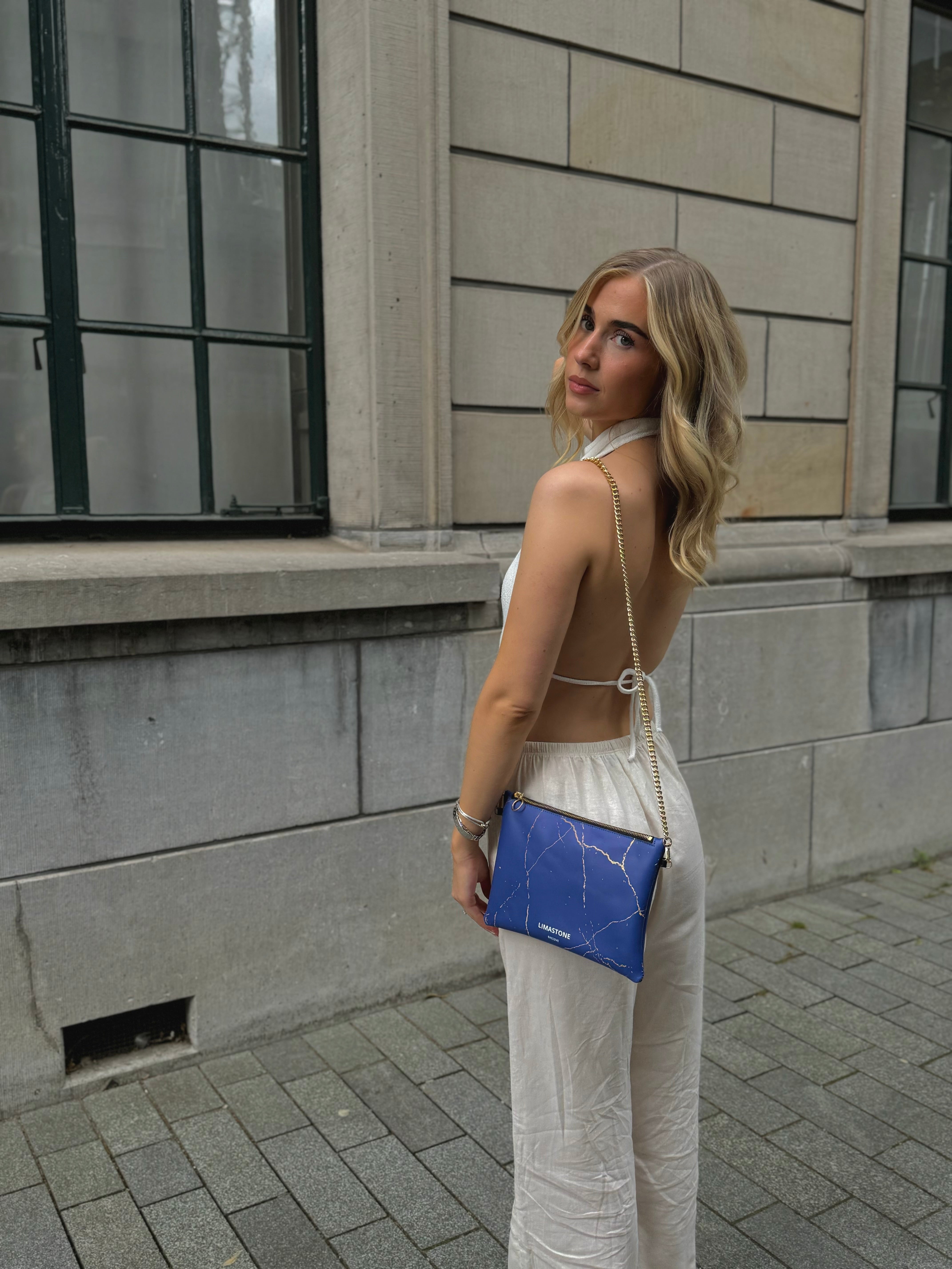 Crossbody Limastone Gold/Blue