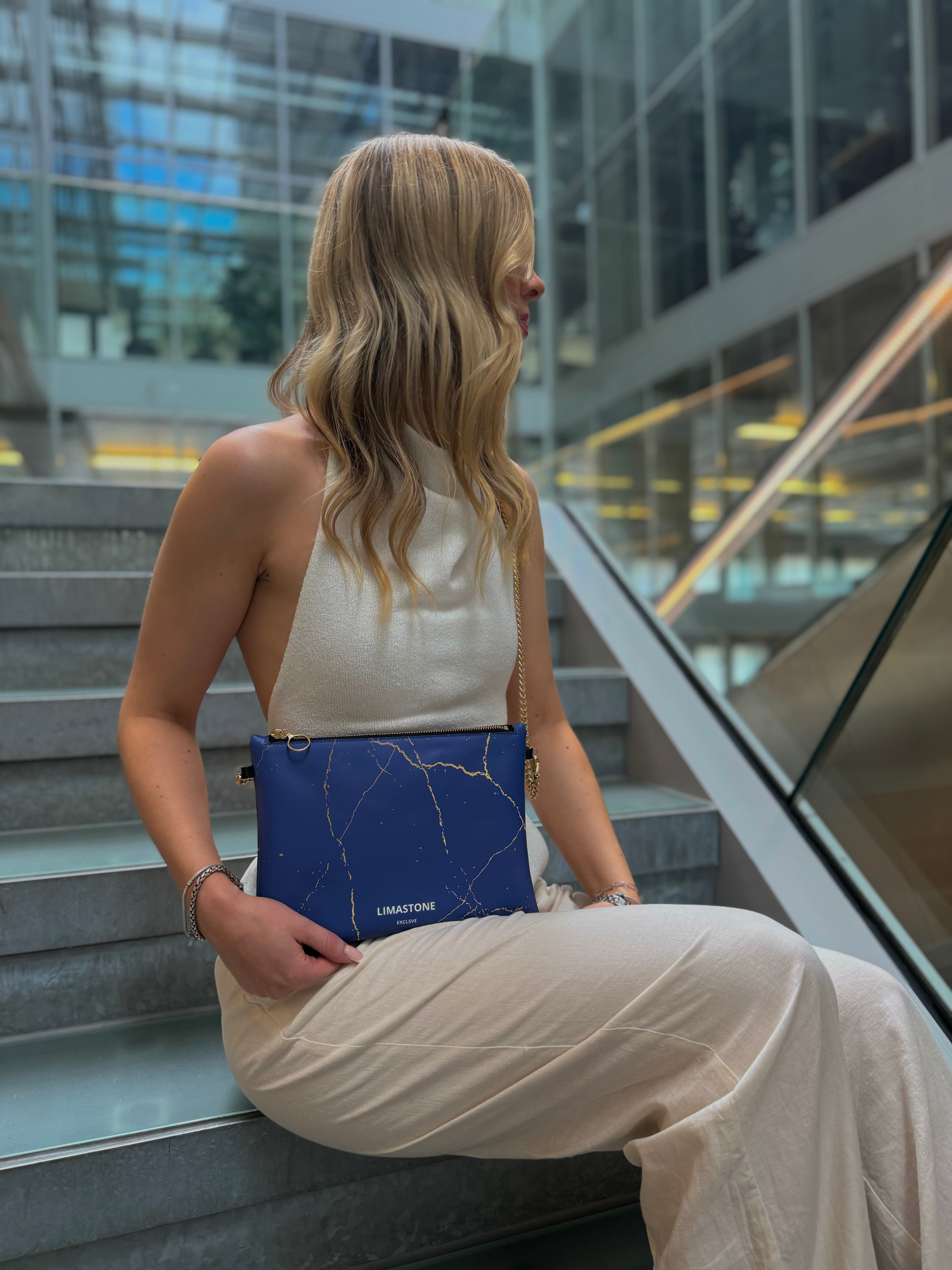 Crossbody Limastone Gold/Blue