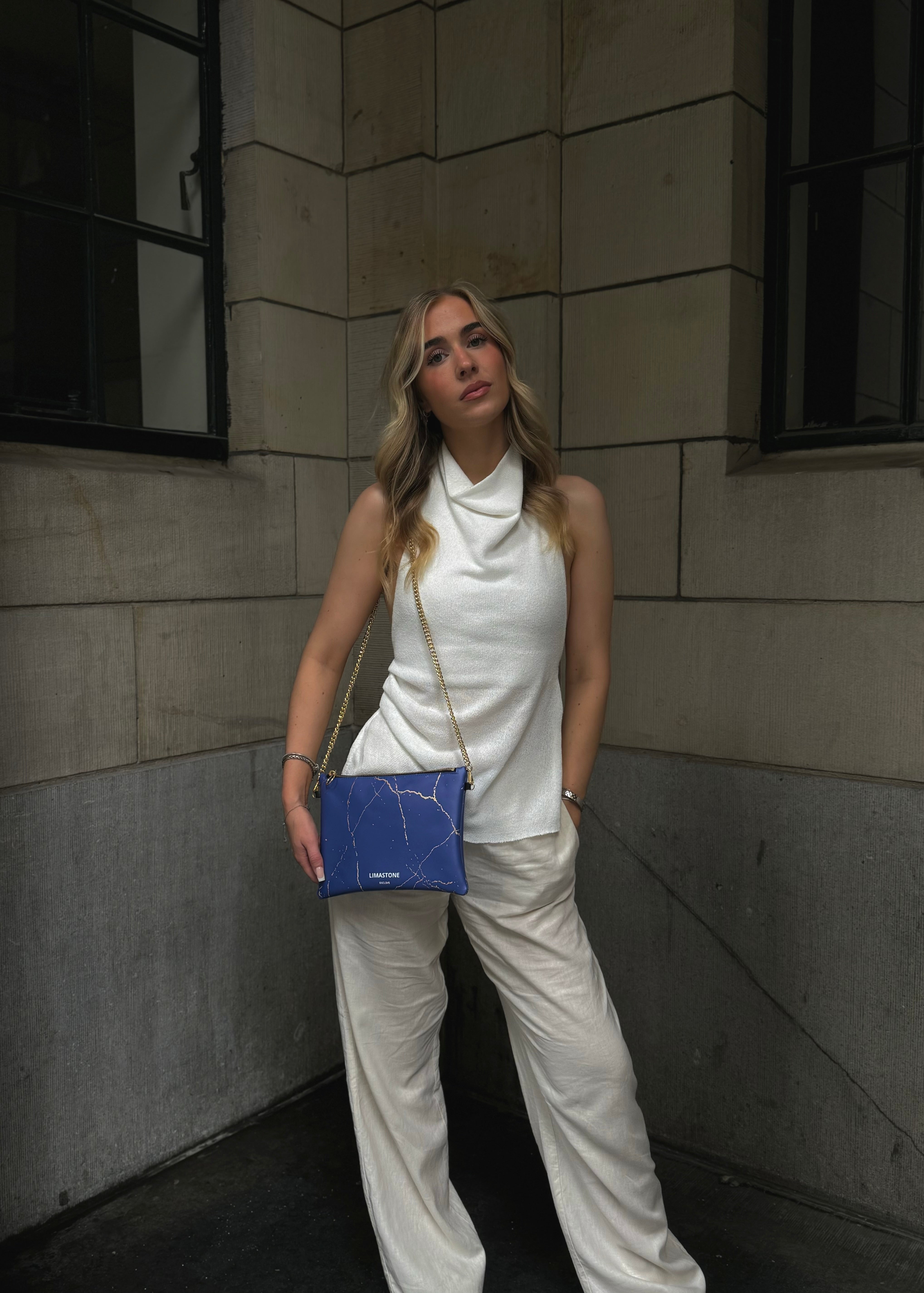 Crossbody Limastone Gold/Blue